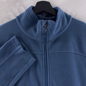 REI Fleece Full Zip Sweater Mens Size XL Blue Outdoor Casual Minimal Preppy